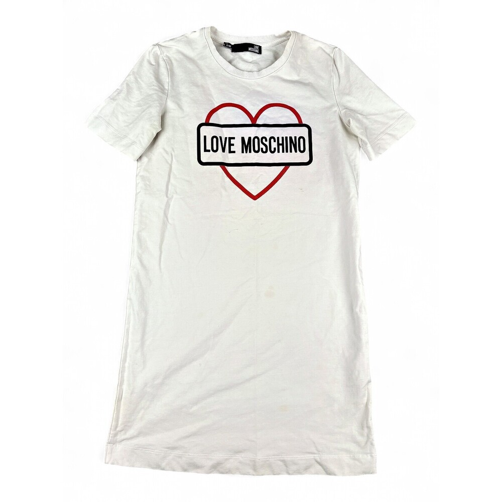 Love Moschino Logo Heart T-Shirt Midi Dress Size 4